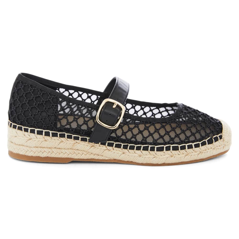 Portugal Flat in Black Mesh