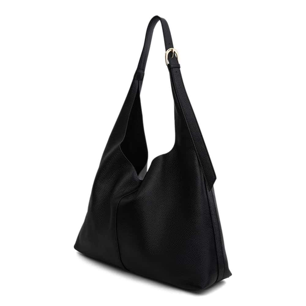 Quay Bag in Black Tumbled Leather Leather