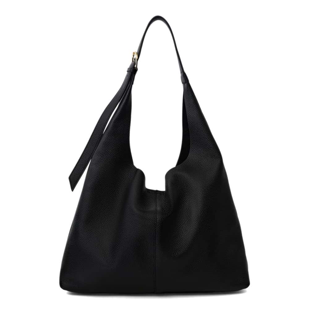 Quay Bag in Black Tumbled Leather Leather