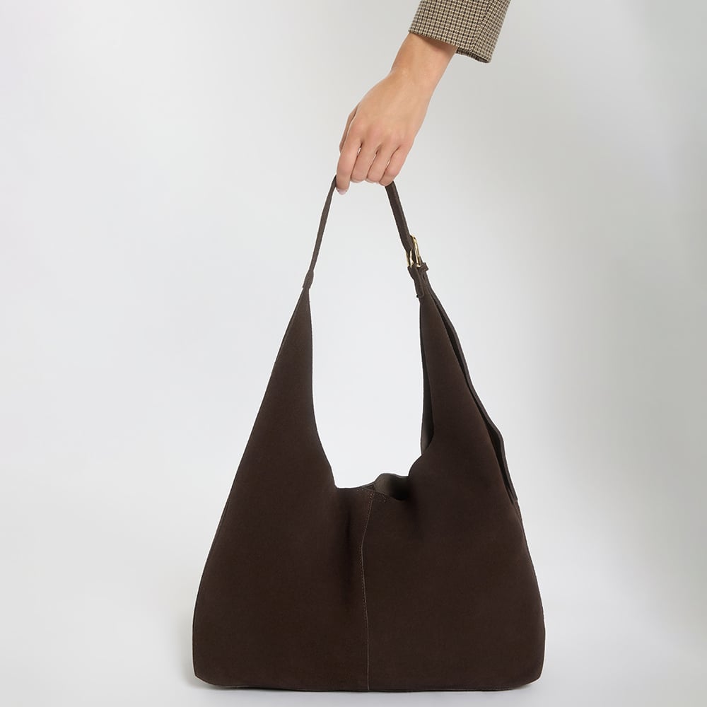 Quay Bag in Chocolate  Suede