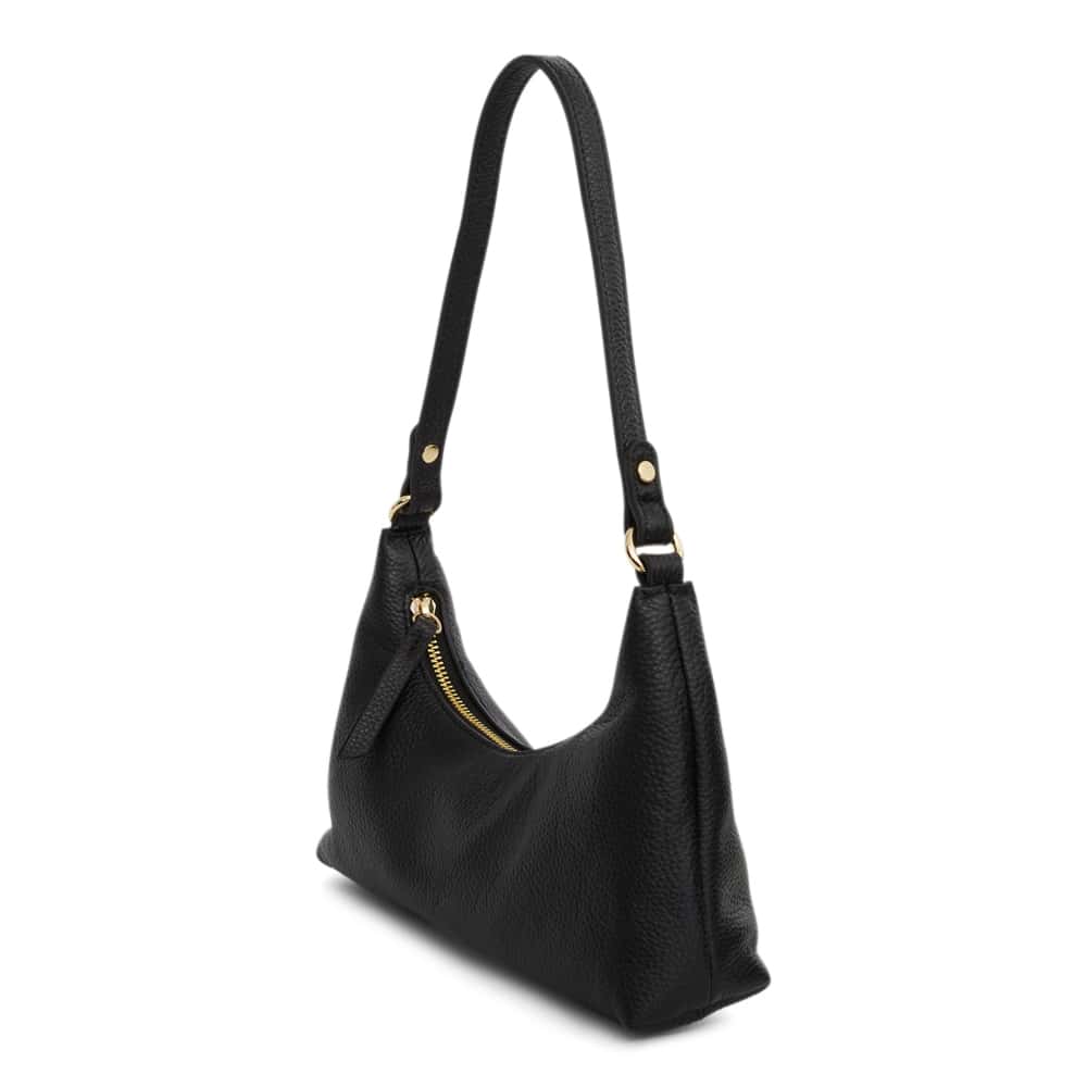 Queen Bag in Black Tumbled Leather Leather