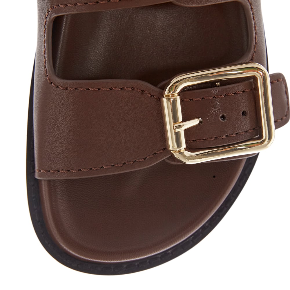 Randall Slide in Chocolate  Leather