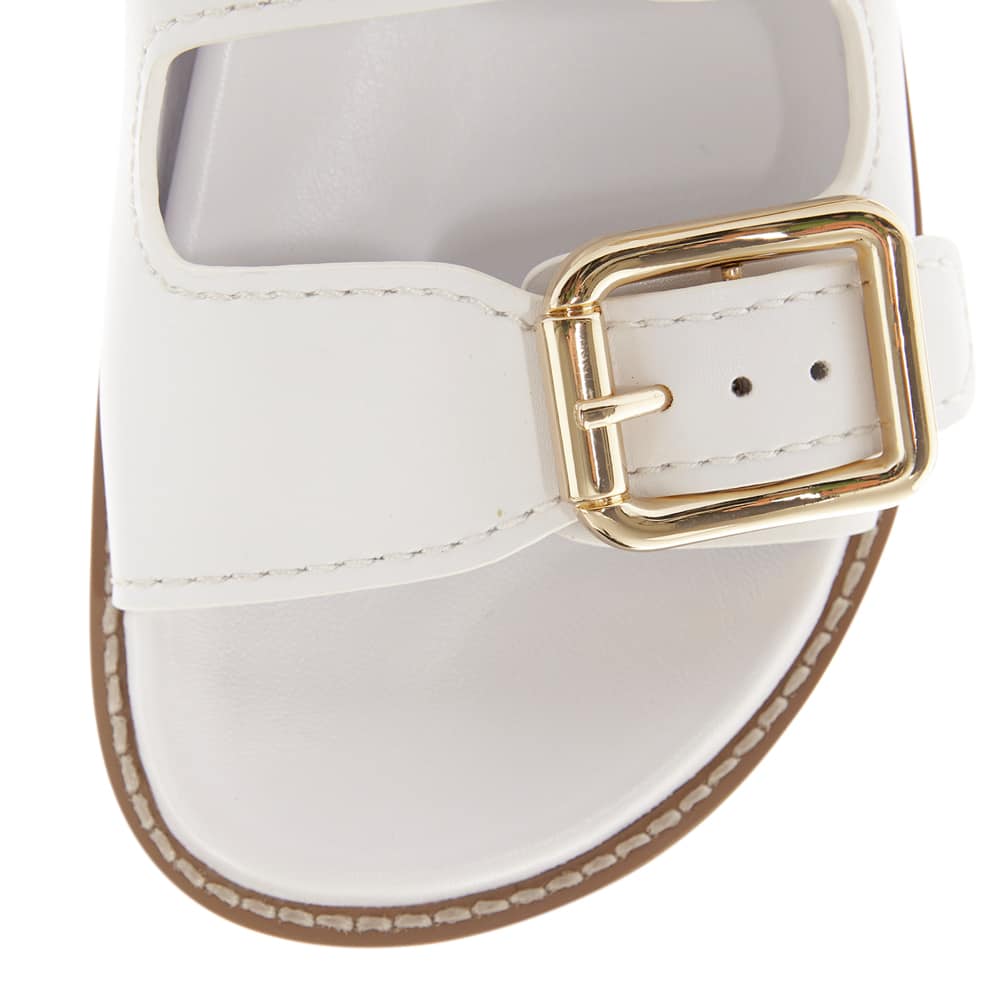 Randall Slide in White Leather