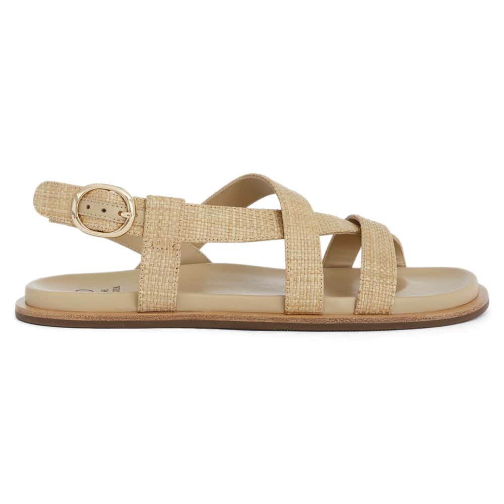 Ratio Sandal in Tan Raffia Leather