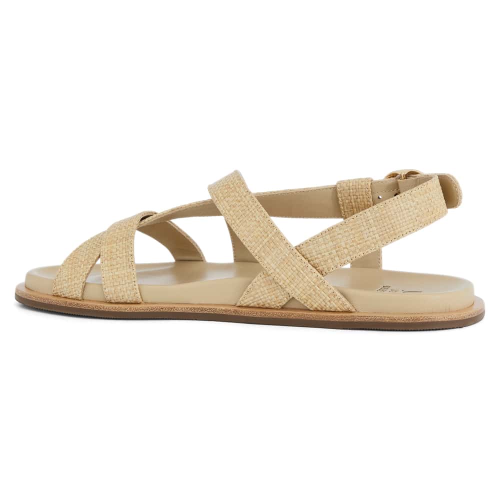Ratio Sandal in Tan Raffia Leather