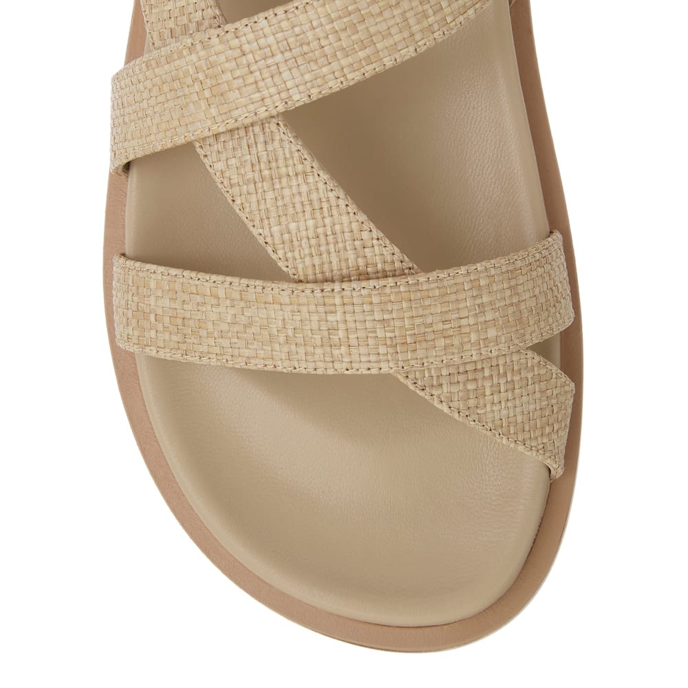 Ratio Sandal in Tan Raffia Leather