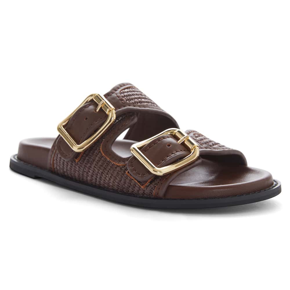 Romina Slide in Chocolate Multi - Chocolate Multi Leather