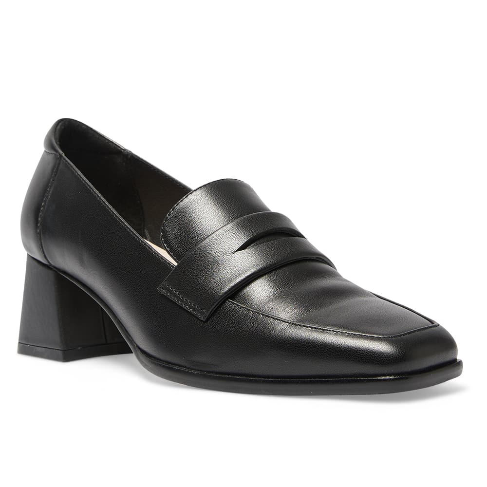 Sullivan Heel in Black Leather