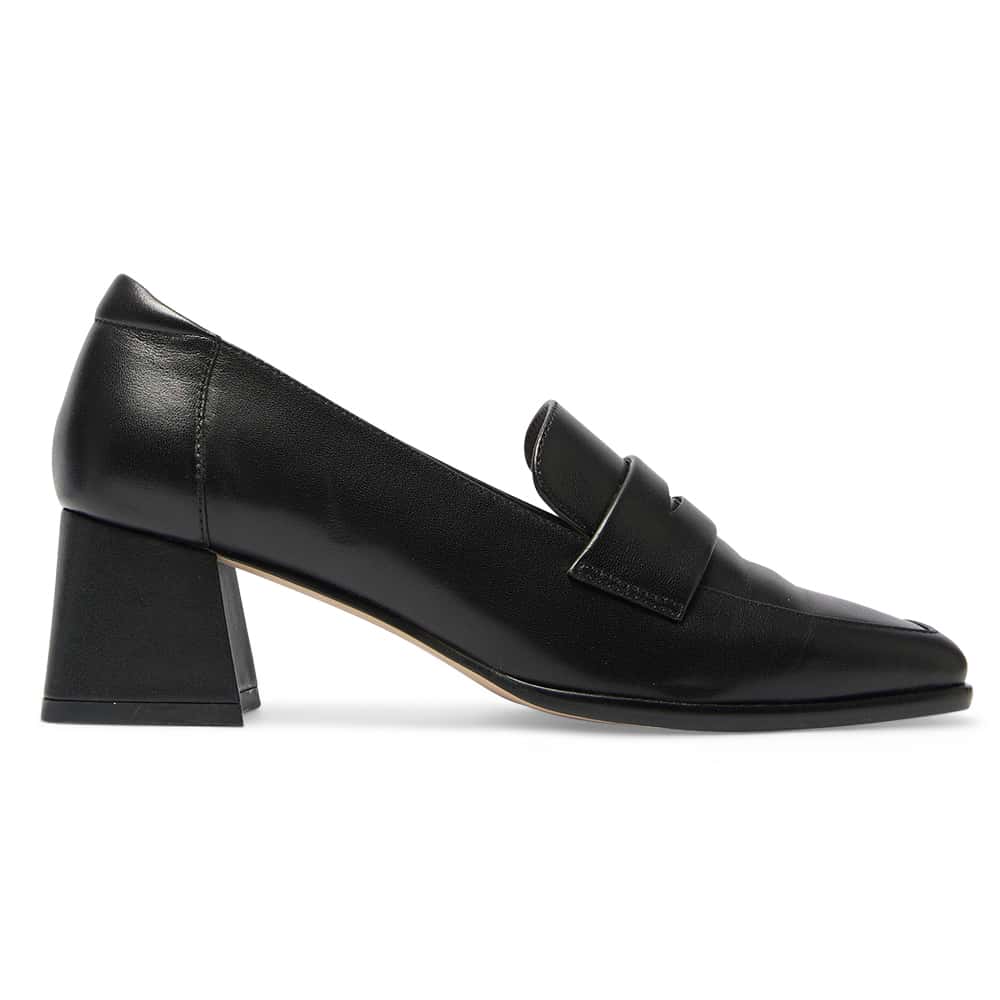 Sullivan Heel in Black Leather