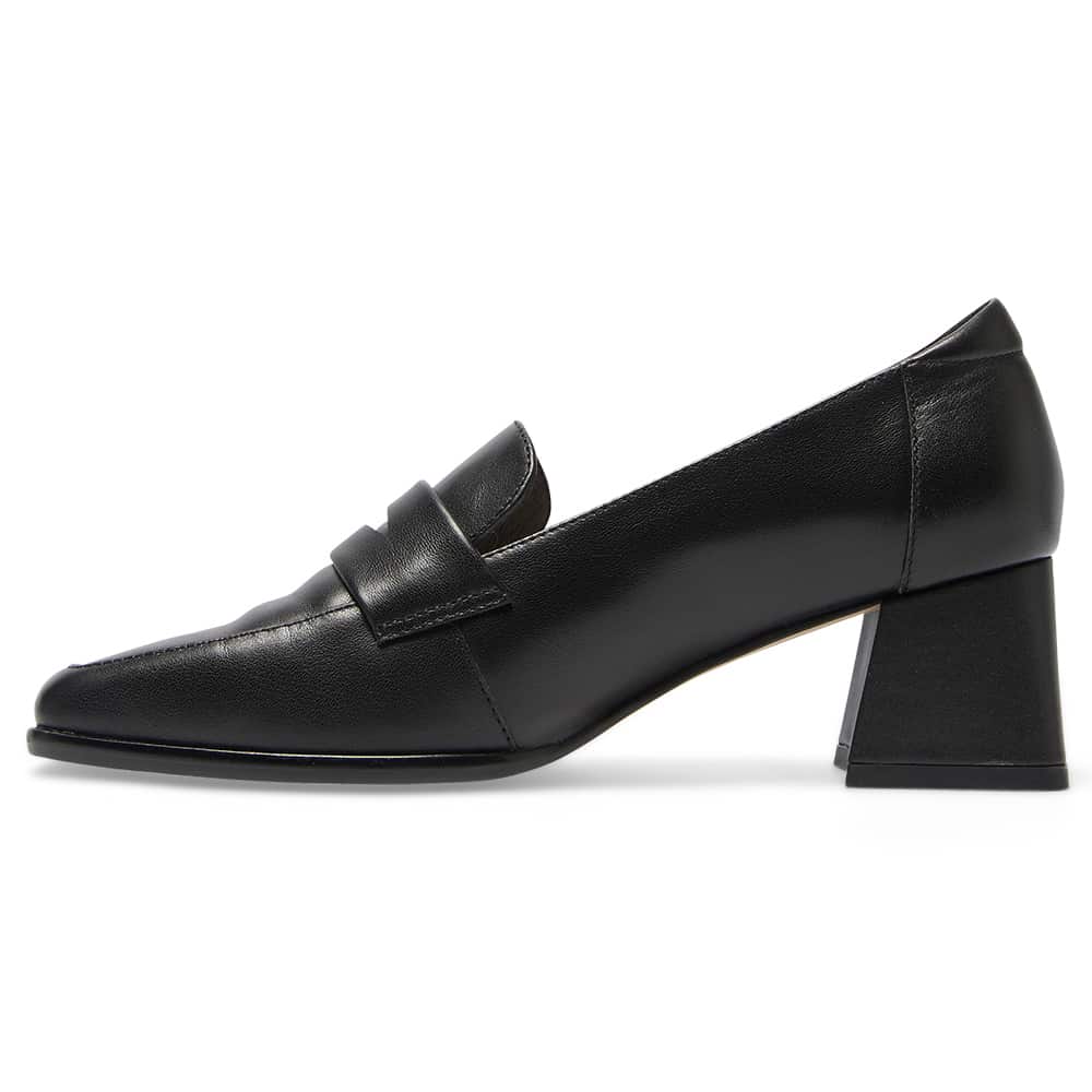 Sullivan Heel in Black Leather