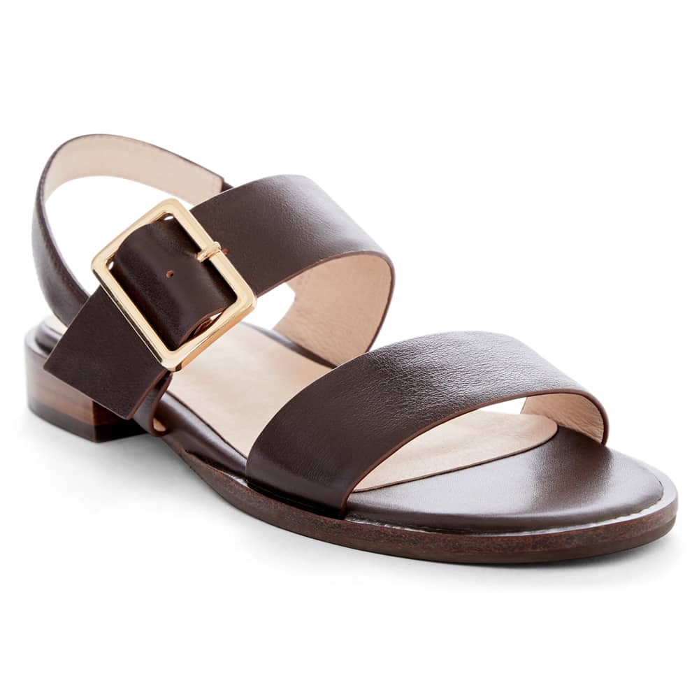 Tabatha Sandal in Chocolate Glove Leather