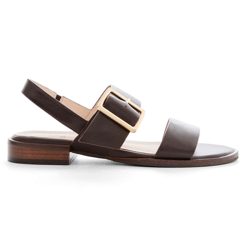 Tabatha Sandal in Chocolate Glove Leather