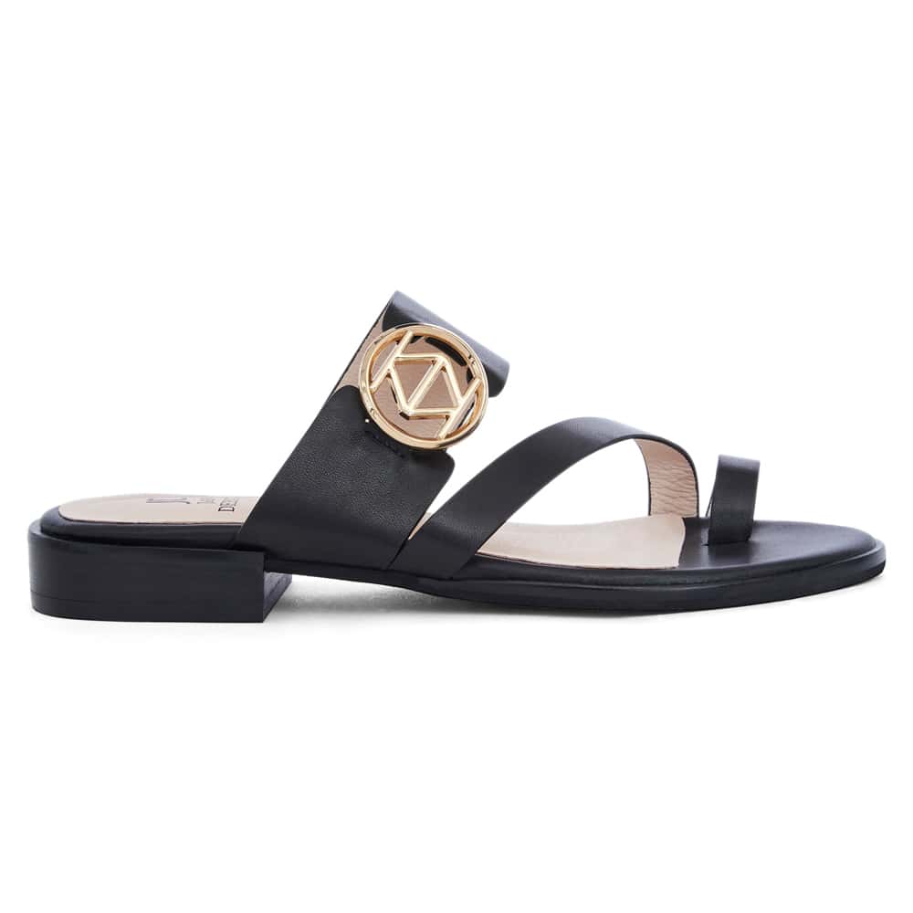 Tena Sandal in Black Leather