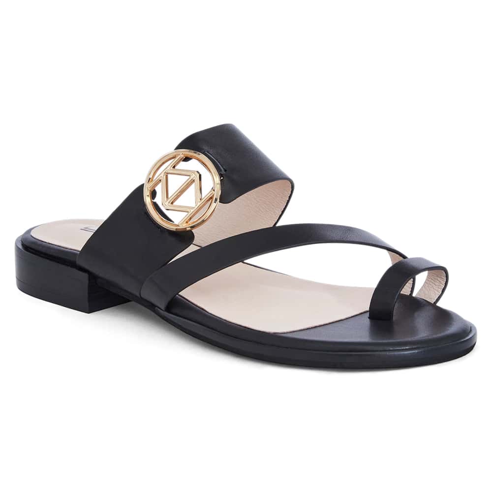 Tena Sandal in Black Leather