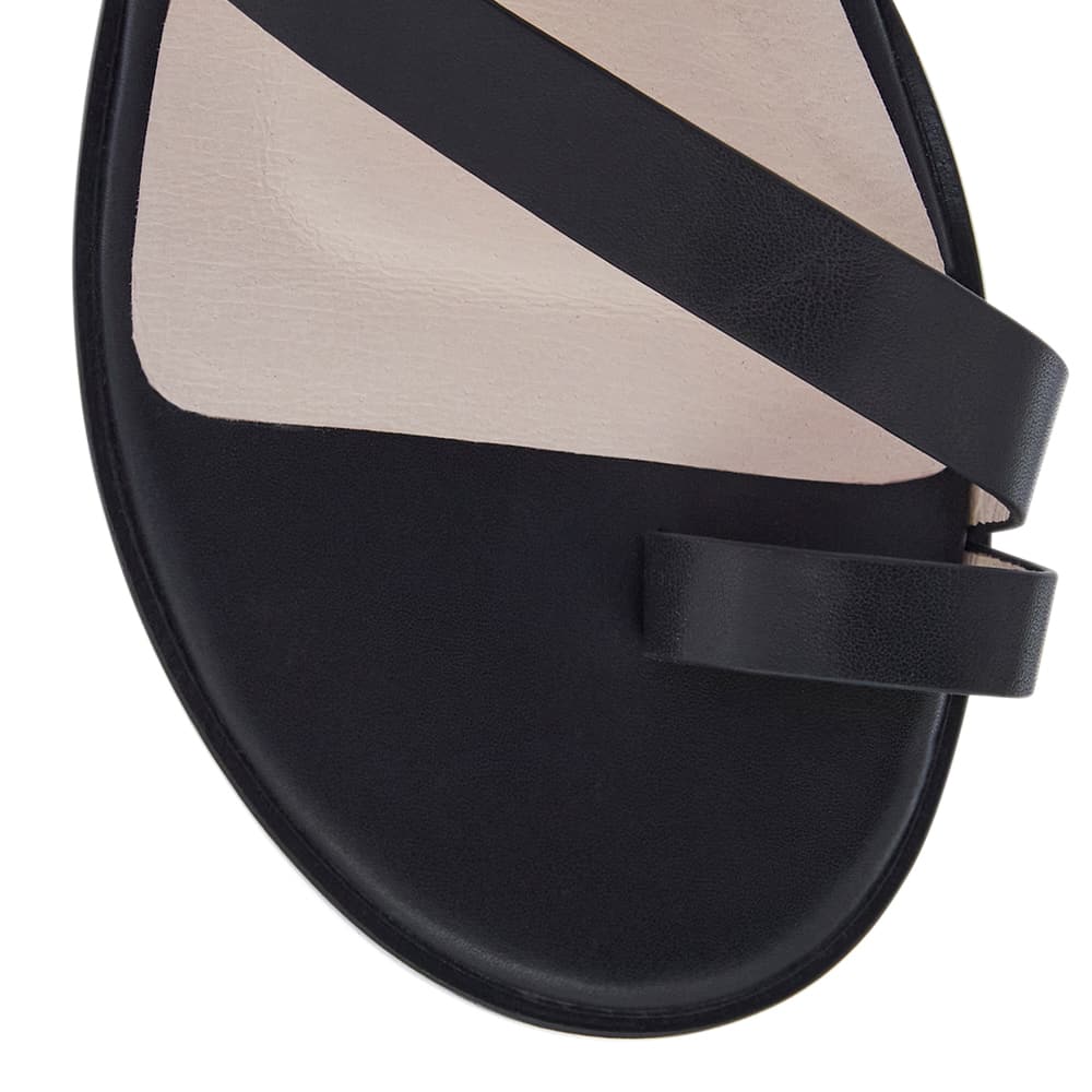 Tena Sandal in Black Leather