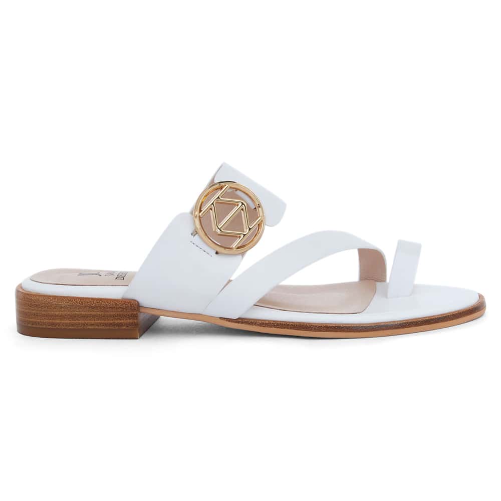 Tena Sandal in White Leather