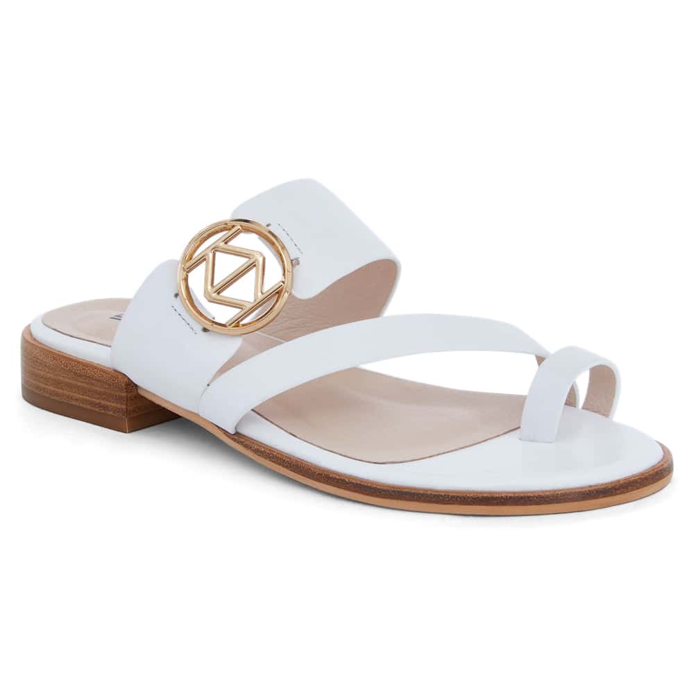 Tena Sandal in White Leather