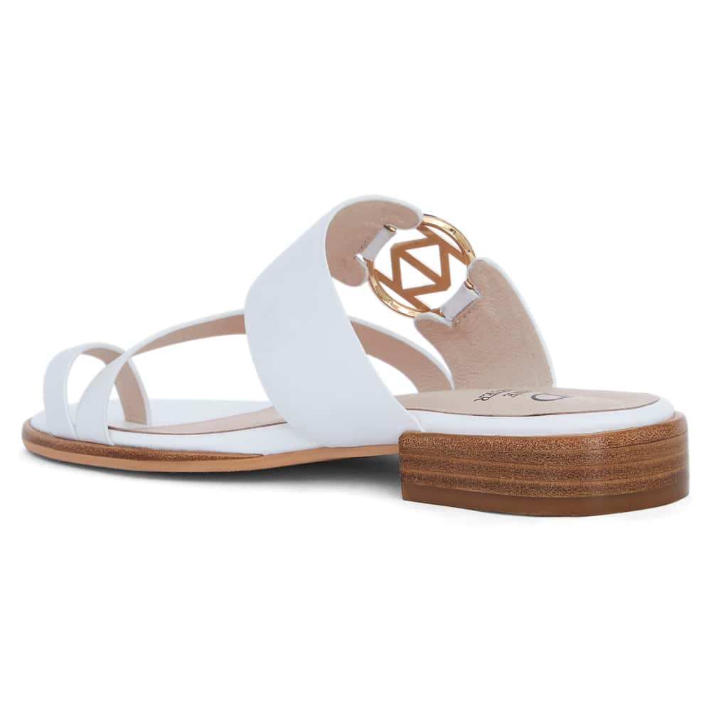 Tena Sandal in White Leather