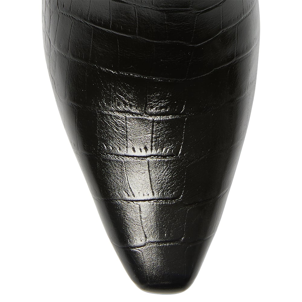 Urgent Boot in Black Croc