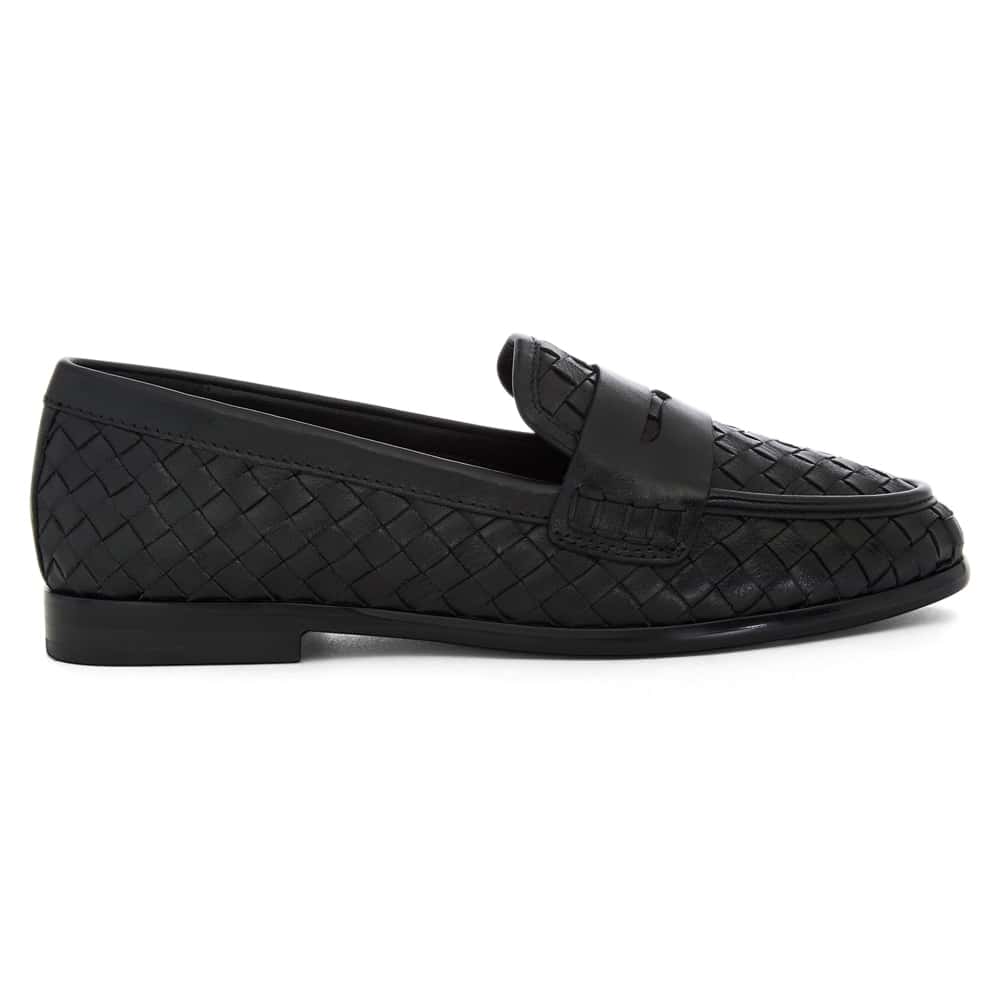 Wagner Loafer in Black Weave Leather