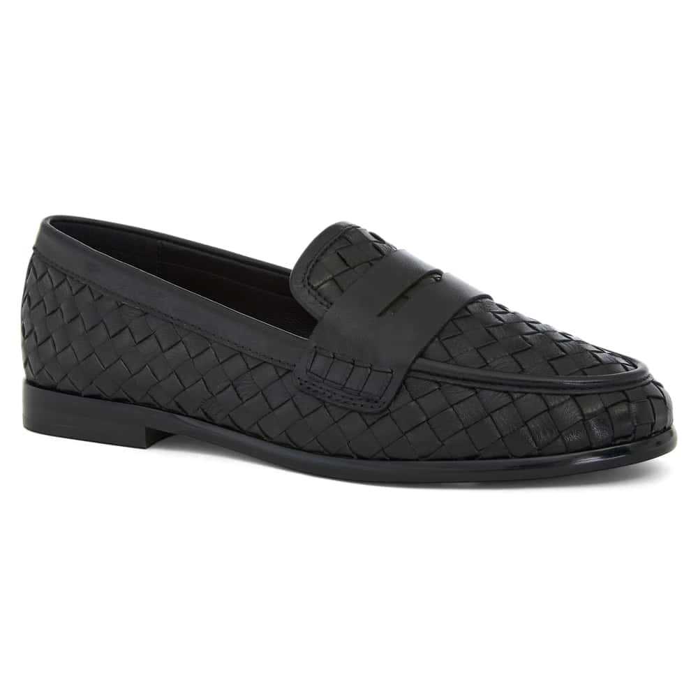 Wagner Loafer in Black Weave Leather