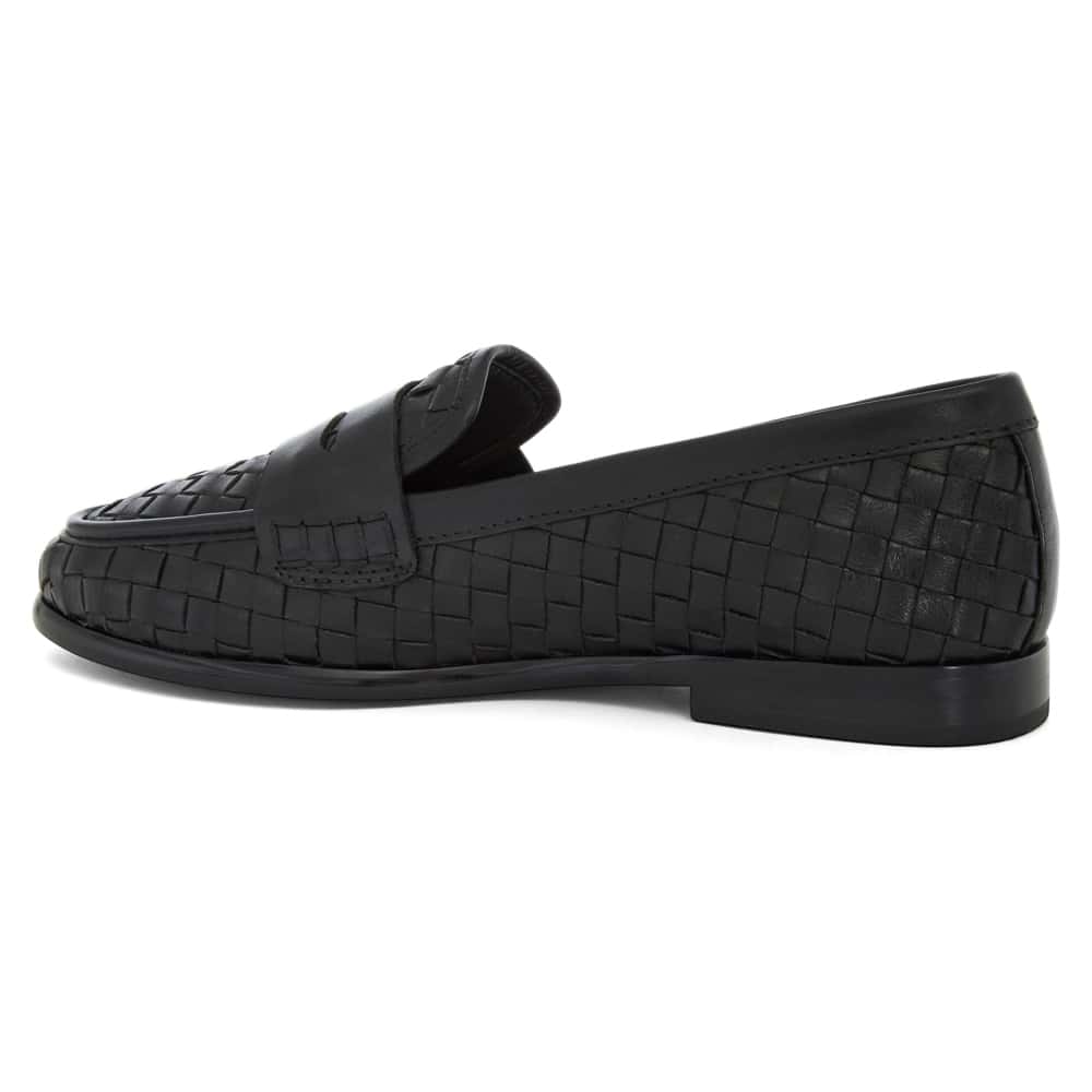 Wagner Loafer in Black Weave Leather