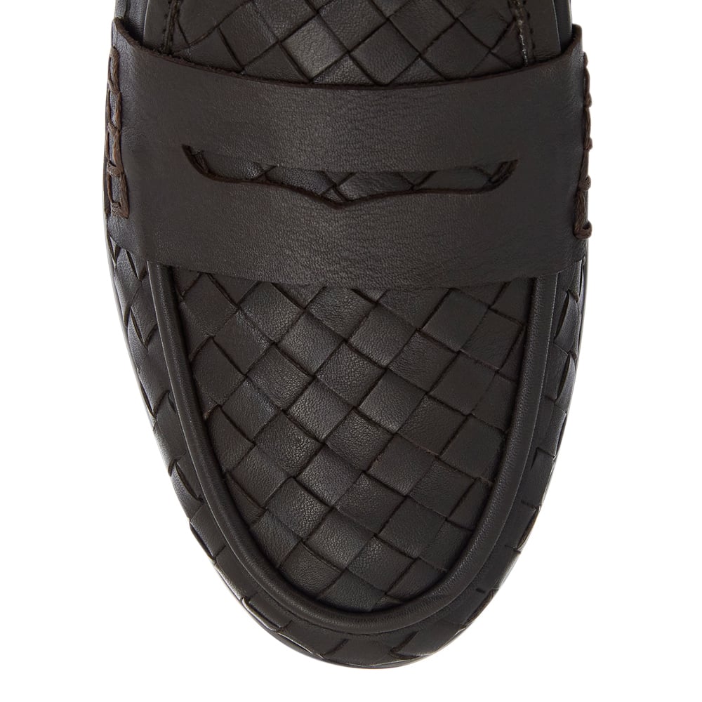 Wagner Loafer in Chocolate Weave Leather