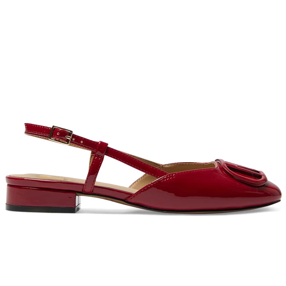 Jasmine Flat in Red Patent