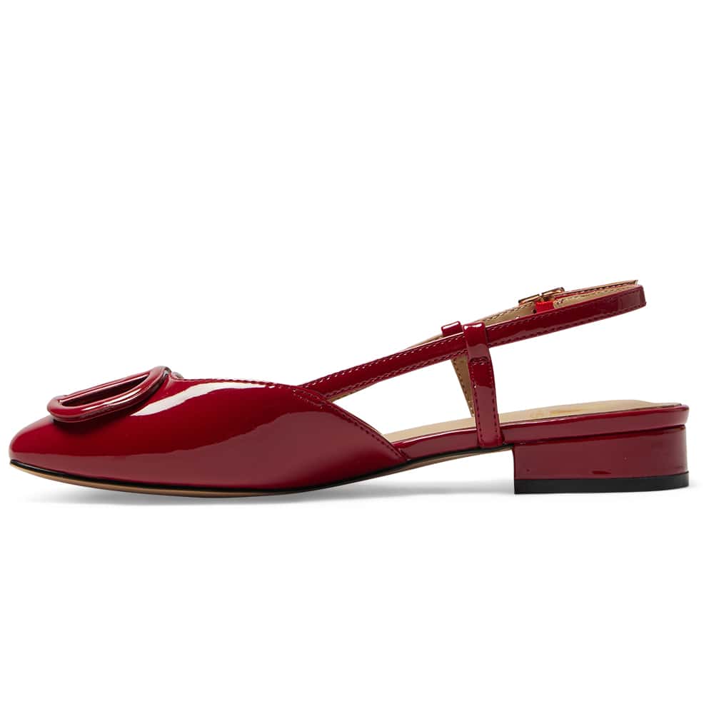 Jasmine Flat in Red Patent