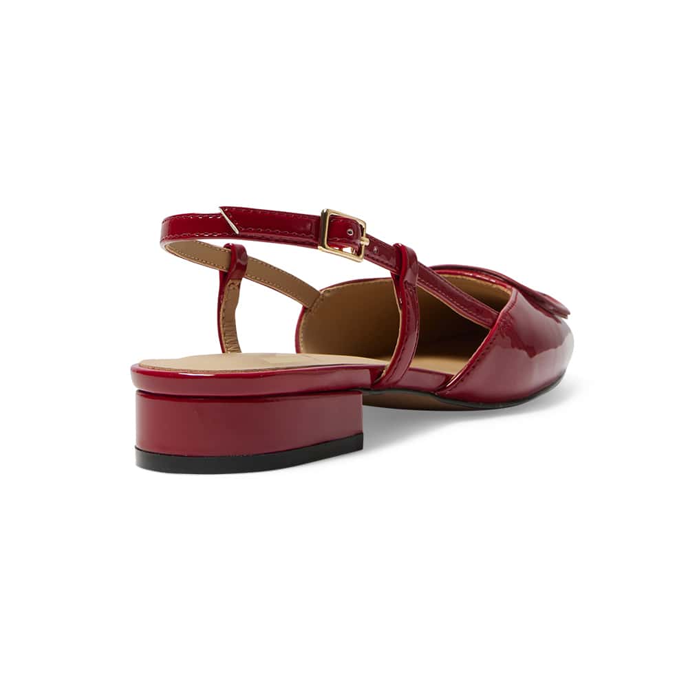 Jasmine Flat in Red Patent