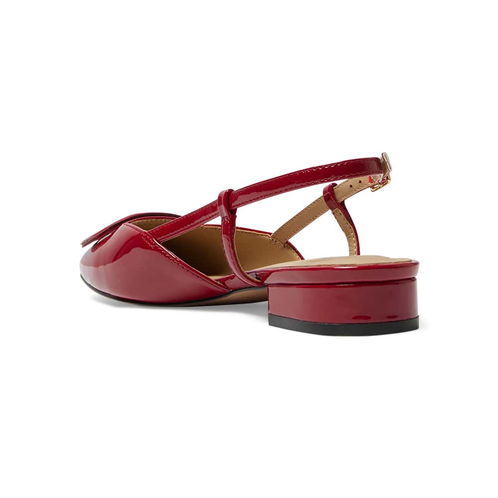 Jasmine Flat in Red Patent