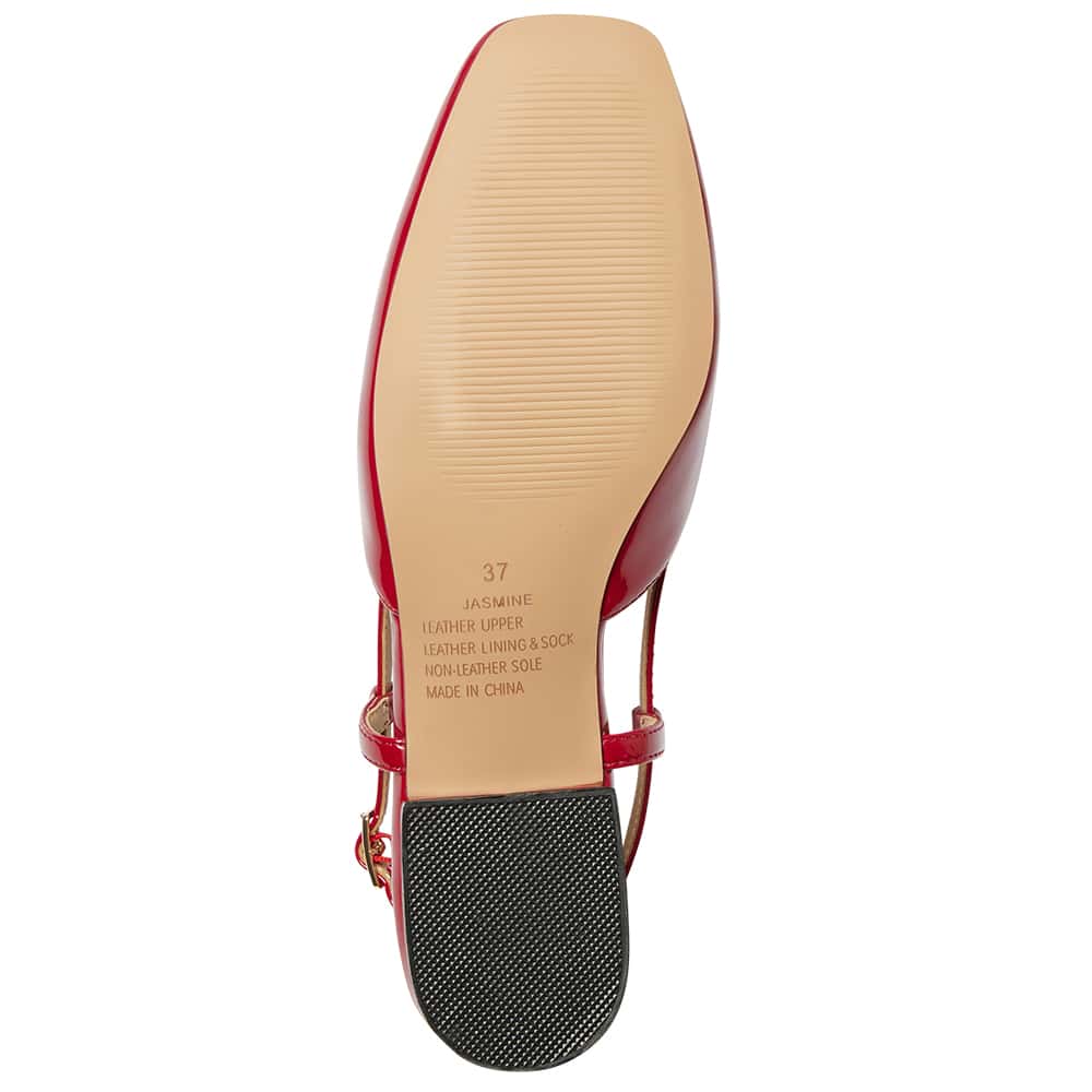 Jasmine Flat in Red Patent