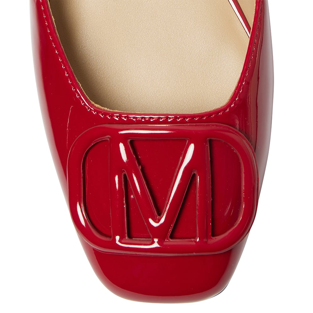 Jasmine Flat in Red Patent