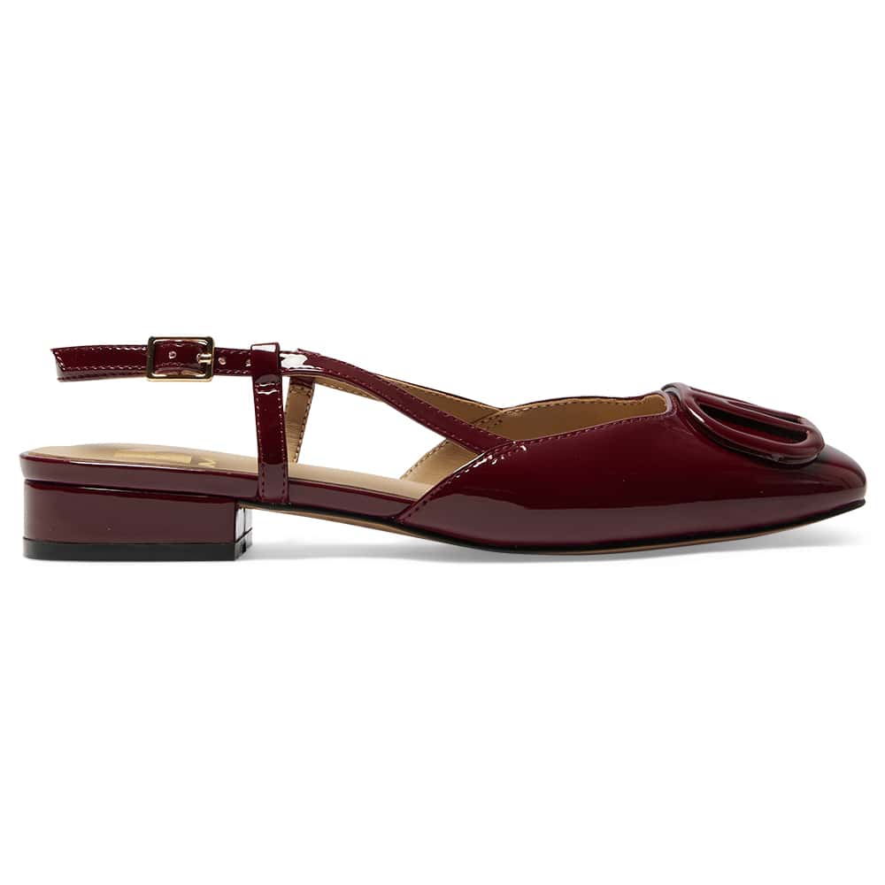Jasmine Ballet Flat in Wine Patent