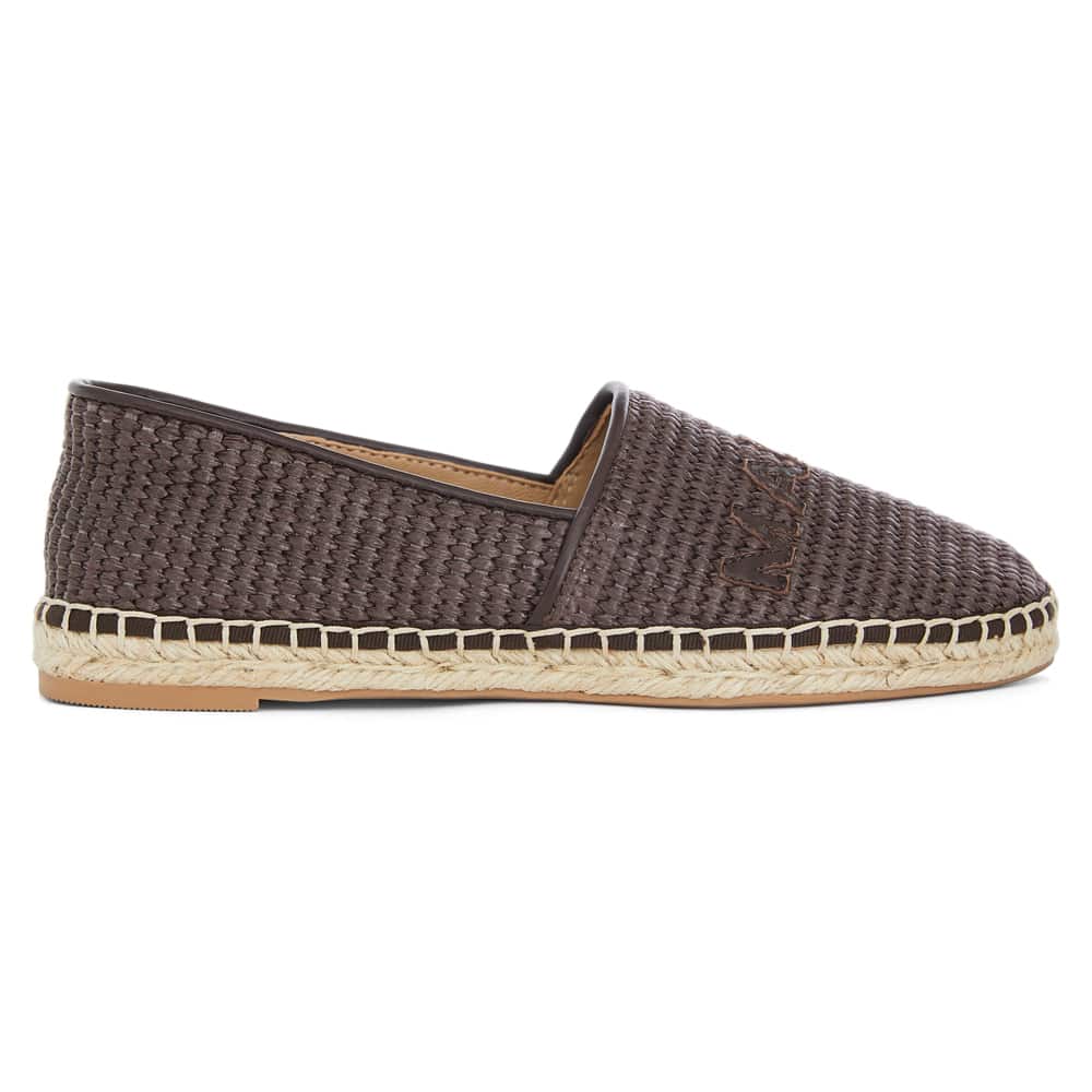 Joy Flat in Chocolate Raffia Leather