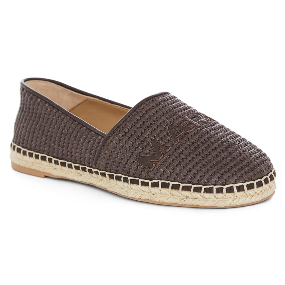 Joy Flat in Chocolate Raffia Leather