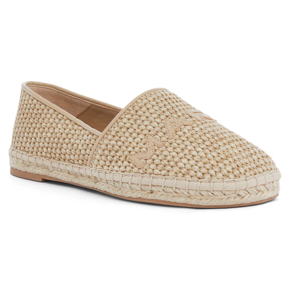 Joy Flat in Natural Raffia Leather