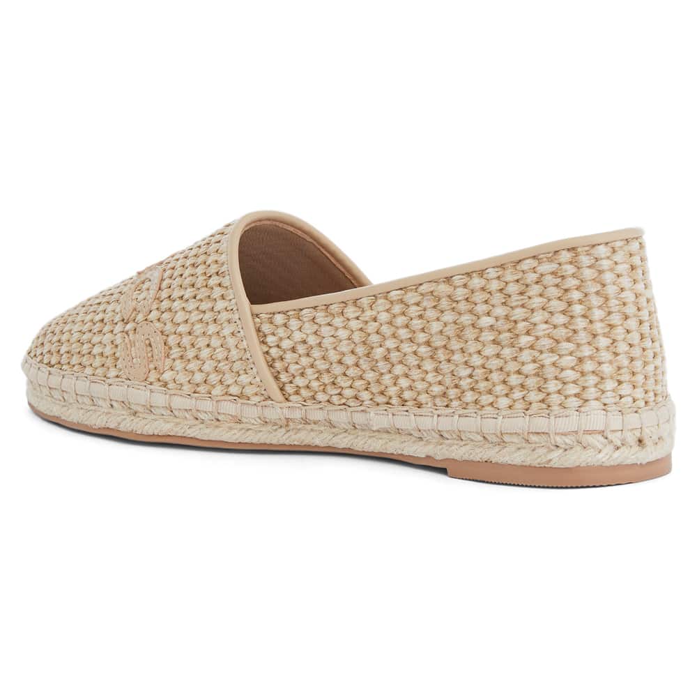 Joy Flat in Natural Raffia Leather