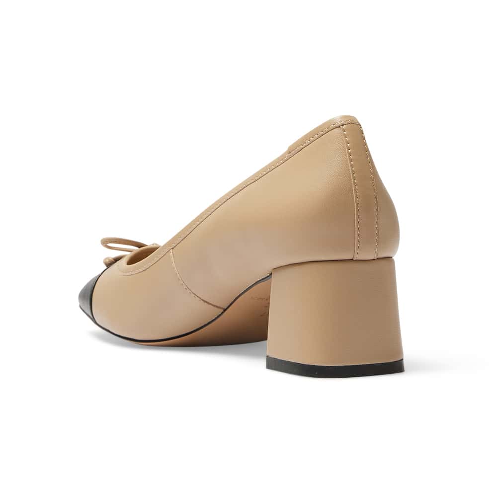 Talia Heel in Black And Camel Leather