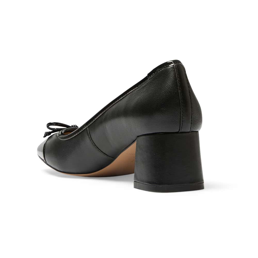 Talia Heel in Black On Black Leather
