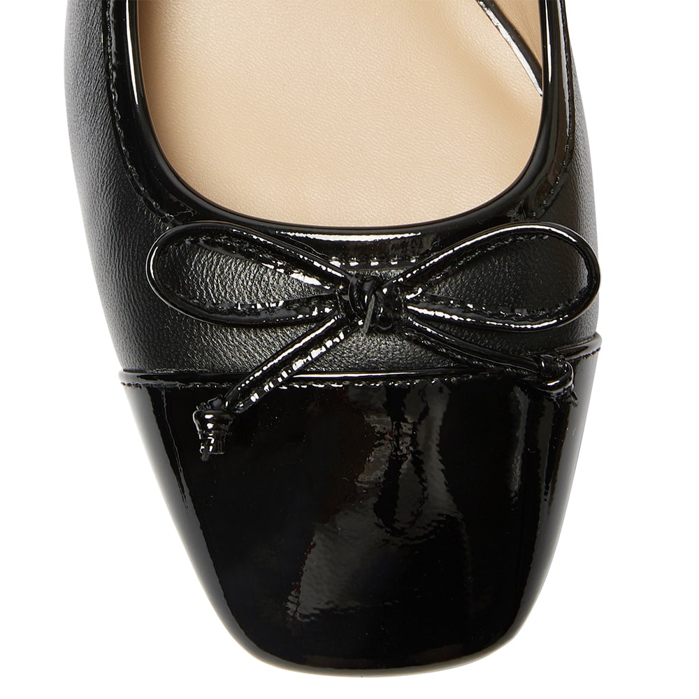 Talia Heel in Black On Black Leather