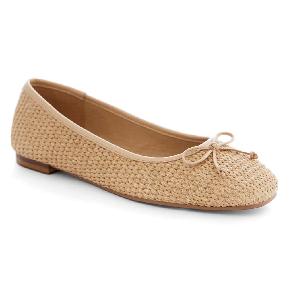 Tandem Flat in Natural Raffia Leather