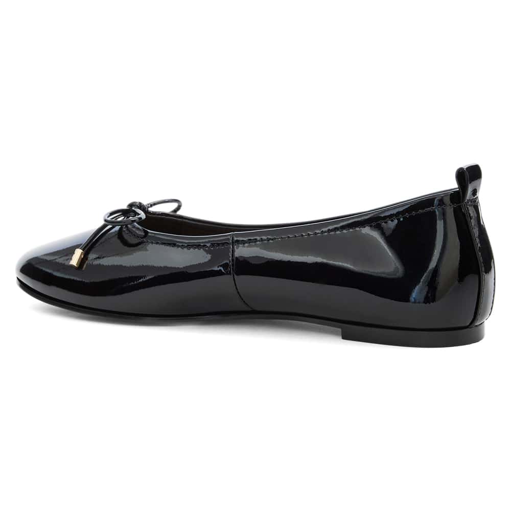Tatiana Ballet Flat in Black Patent