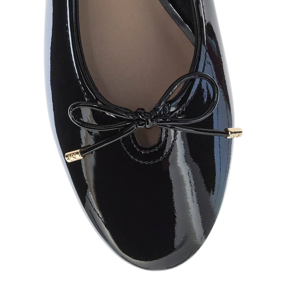 Tatiana Ballet Flat in Black Patent