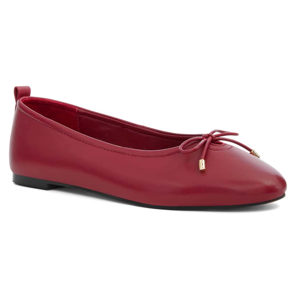 Tatiana Ballet Flat in Red Leather