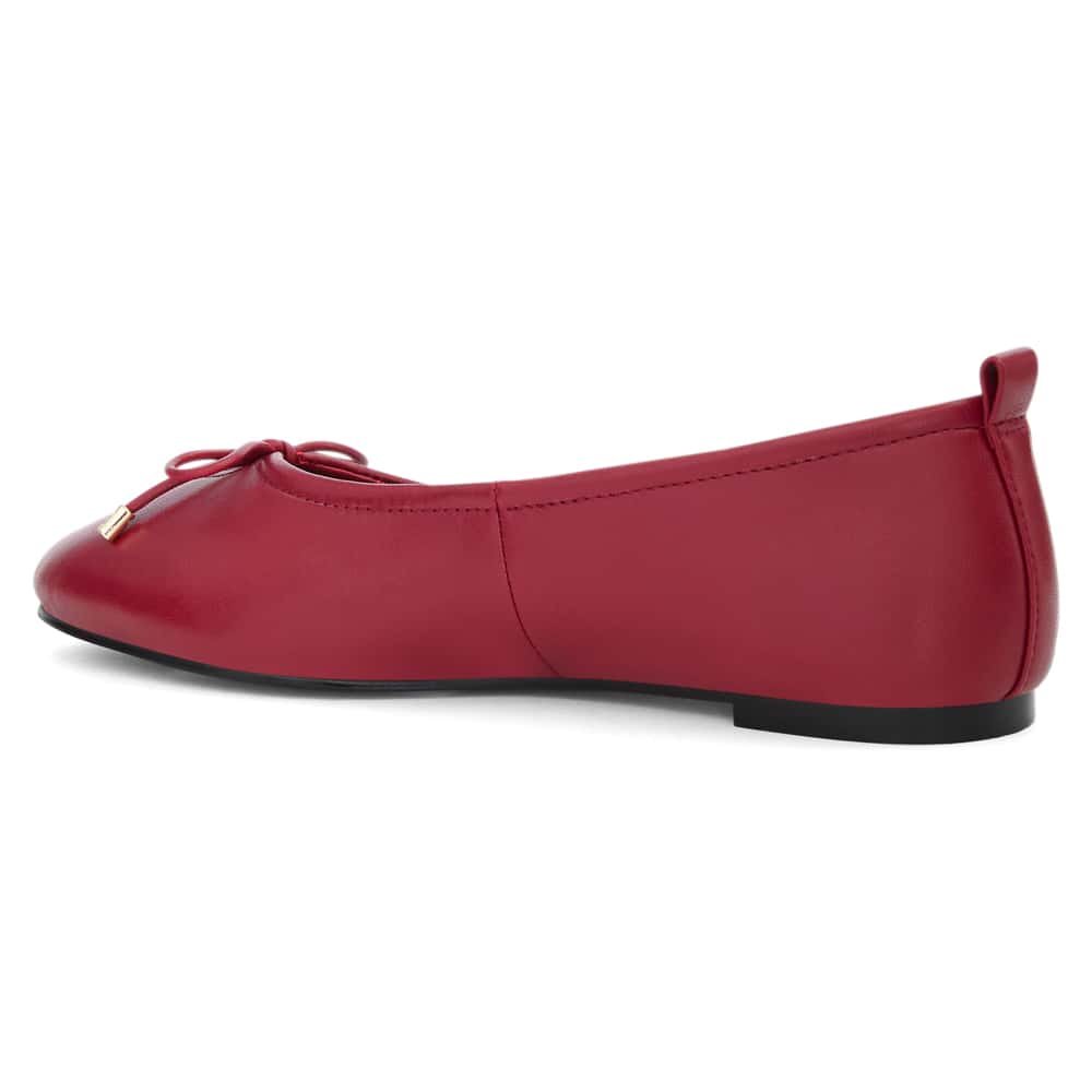 Tatiana Ballet Flat in Red Leather