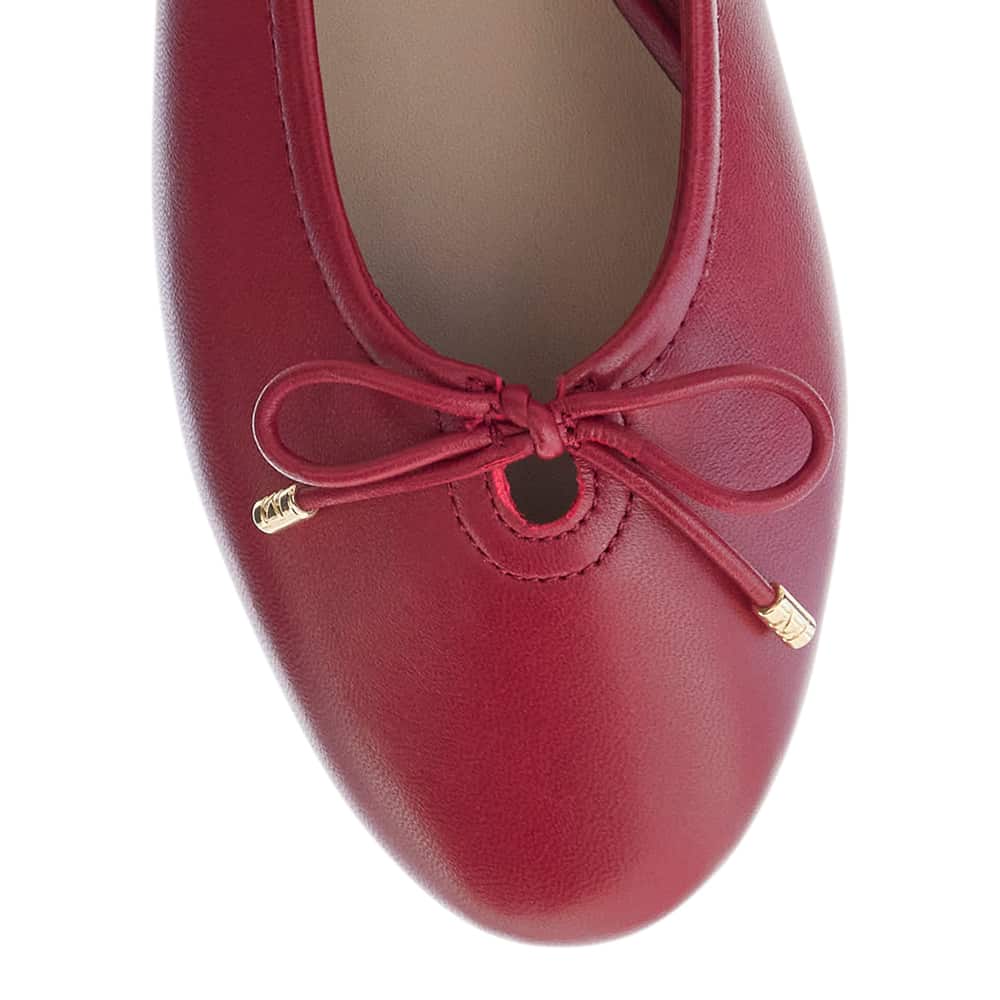Tatiana Ballet Flat in Red Leather