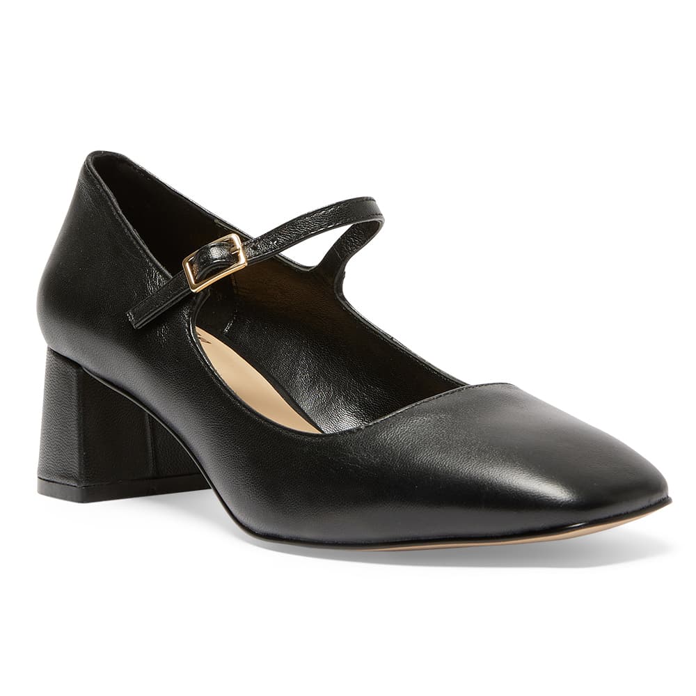Tempt Heel in Black Leather