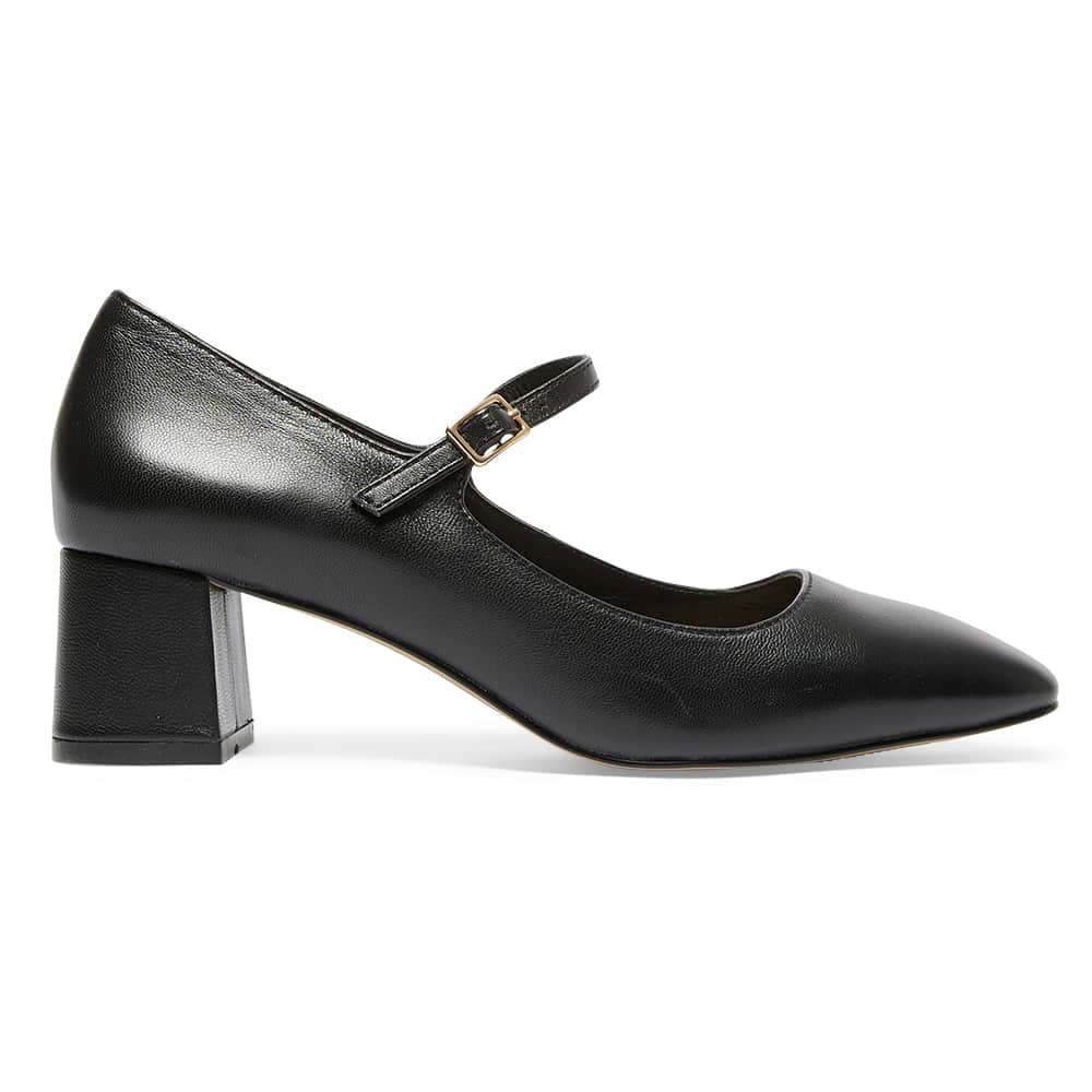 Tempt Heel in Black Leather