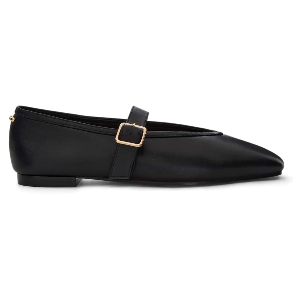 Tenor Ballet Flat in Black Leather
